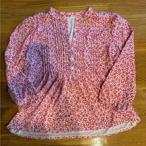 Lands” End Floral Shirt Size M